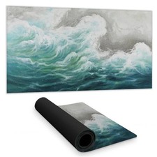 Begin Home Decor C1DM1531EKVD6S 16 x 32 in. Seaside Coastal Sea Blue Desk Mat...