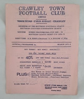 1971 Friendly CRAWLEY TOWN v. HAYWARDS HEATH