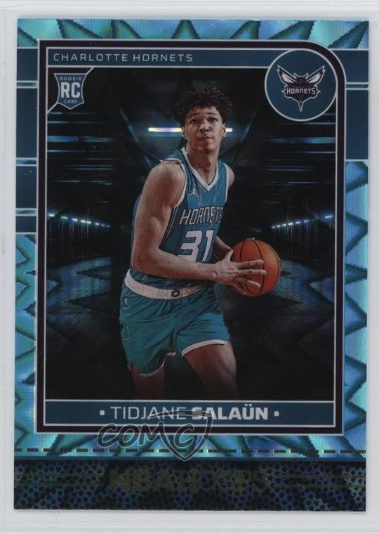 2024-25 Panini NBA Hoops Rookies Teal Explosion Tidjane Salaun Salaün #236 17al