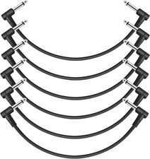 Guitar Patch Cable 12 Inch Effect Pedal Cables Black 6 Pack