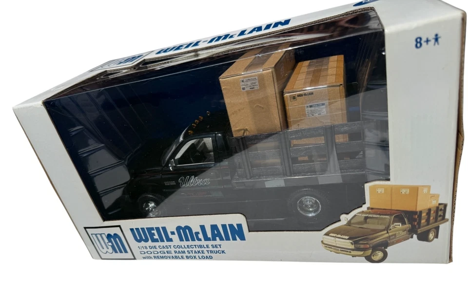Weil-McLain Dodge Ram Stake Truck Die-Cast 1:18 Model No.11 w/ Box Load – NIB - Image 4 of 4