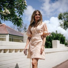 ZIMMERMANN Painted Heart Chevron Lace Mini Dress Size 3 AU 14 / US 10 Rare