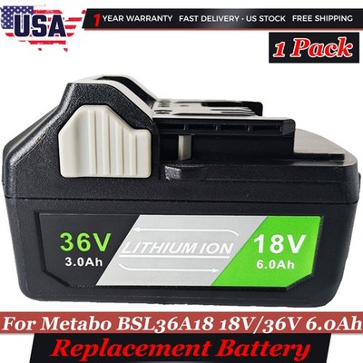 1x For Metabo HPT BSL36A18 3.0Ah/6.0Ah Li-Ion Battery 372121M BSL36B18 36V/18V