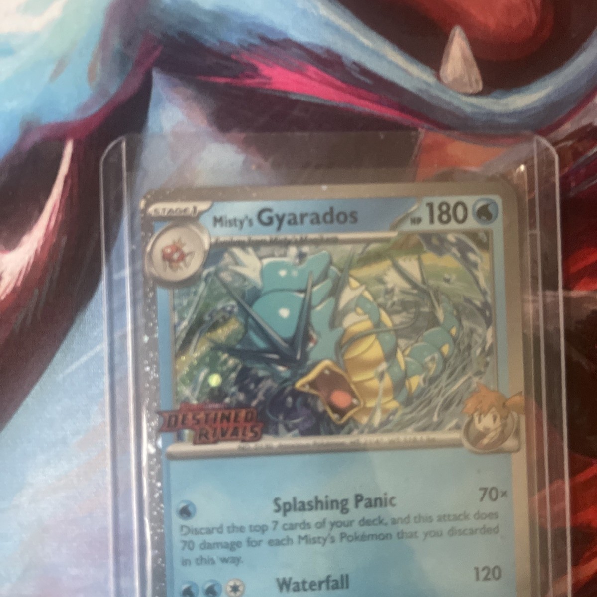 Pokémon TCG Gyarados Cosmo Holo Rare Misty's Destined Rivals Stamp