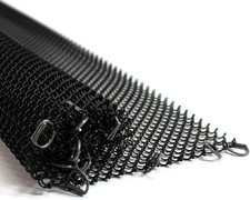 USA-Made Black Fireplace Screen Mesh Curtain - 36"H, Two 24"W Panels