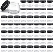 50 Pieces 4oz Plastic Jars with Lids Clear Round Cosmetic Container