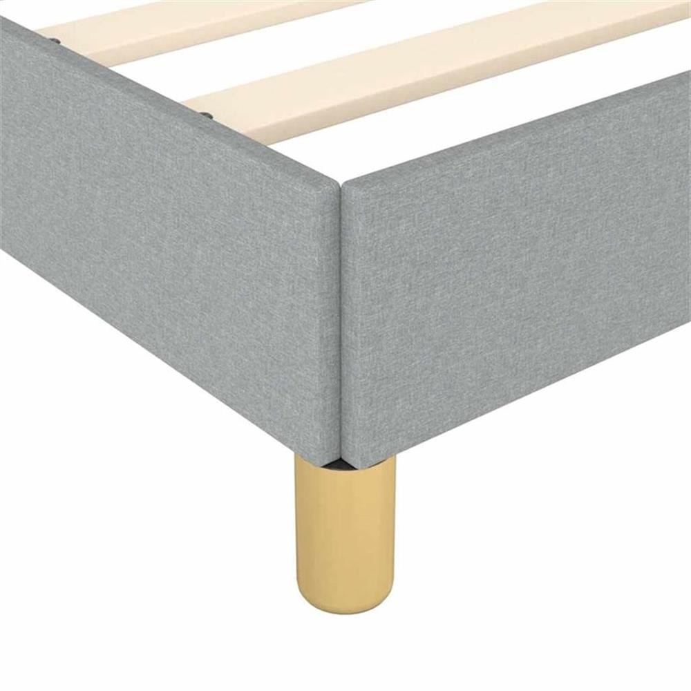 Bowery Hill Contemporary Full With Headboard Bed Frame in Light Gray