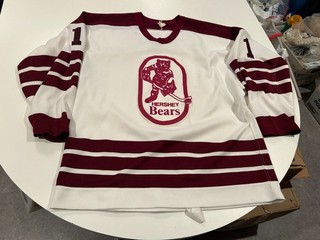 original circa early 1980's COOK HERSHEY BEARS AHL HOCKEY GAME WORN JERSEY