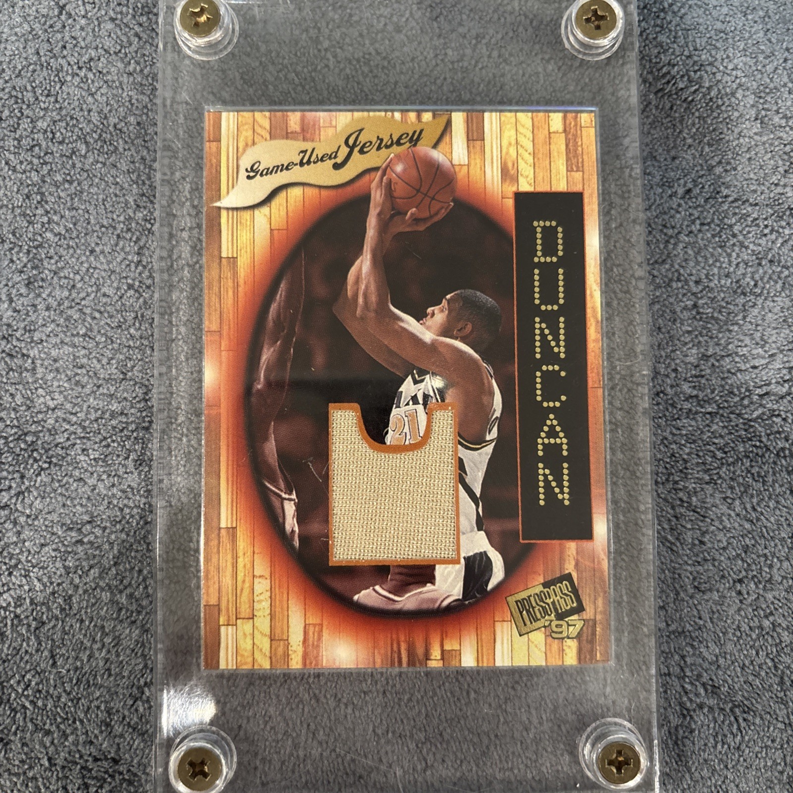 1997 Press Pass Game-Used Jersey Tim Duncan