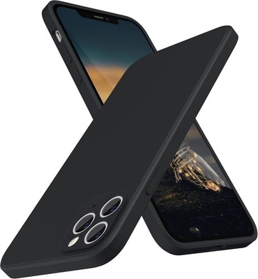iPhone 11 Pro Max Case with Camera Protection, Liquid Silicone Slim Case, Black