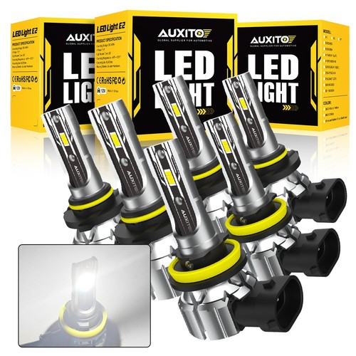 AUXITO H11 9005 LED Headlight Kit High Low Beam Bulbs Super Bright 6500K White
