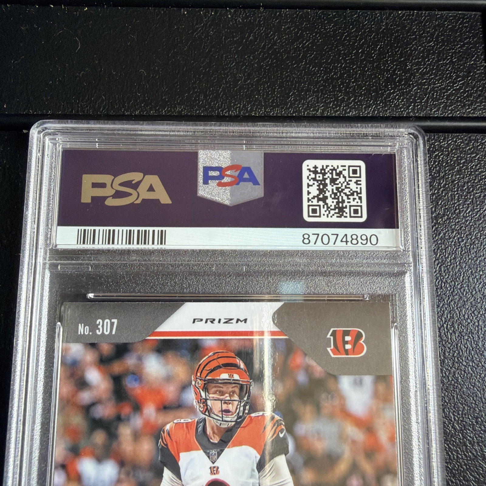 Joe Burrow 2020 Panini Prizm Orange Lazer Prizm #307 RC Rookie PSA 10 GEM MINT view 4