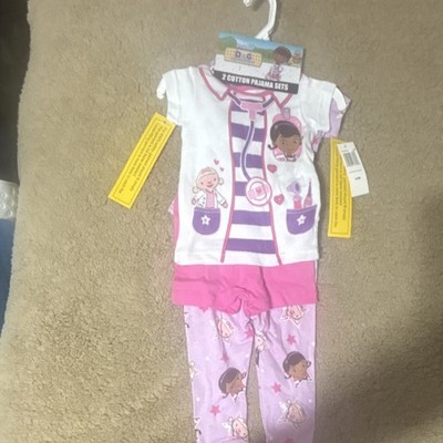 Disney Doc McStuffins Girls 2-Piece Cotton Pajama Set 18m Pink Purple