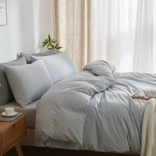 Striped Duvet Cover Set California King Size 3 Pcs Breathable Durable 100 Washe