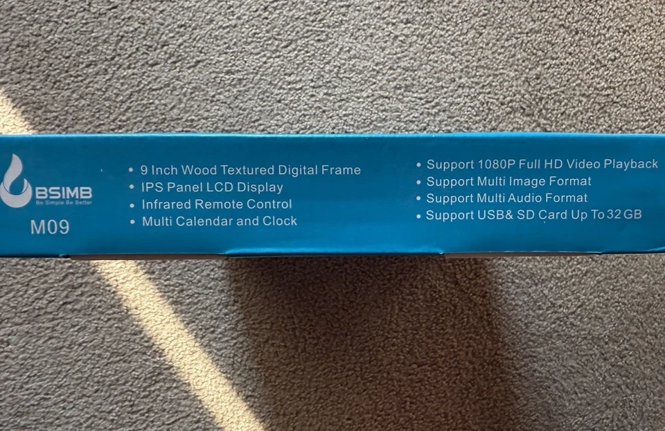 BSIMB M09 9" Wood Textured Digital Photo Frame - Image 3 of 3
