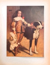 DON ANTONIO EL ENGLISH WITH HIS DOG Diego Velasquez 1930 Print