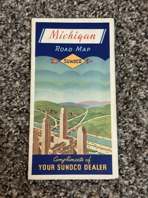 1939 Sun Oil Co SUNOCO Road Map: Michigan USED