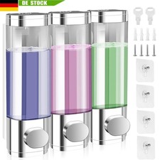 Seifenspender Wandhalterung 3er Set je 300ml für Duschgel Shampoo ohne Bohren