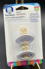 1 Pack X 2 Gerber First Essentials Soft-Center Pacifier 0-6 mo Blue Discontinued