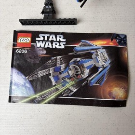 LEGO Star Wars 6206 TIE Interceptor Set TIE Pilot 100% Complete No Box