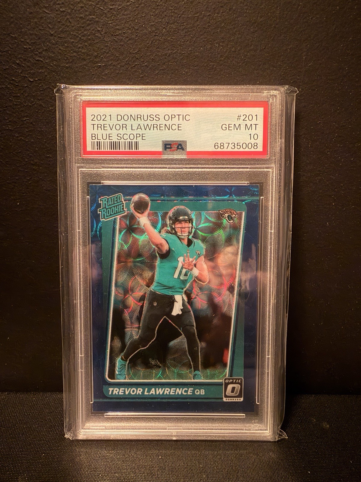 Trevor Lawrence Panini Donruss Optic #201 Blue Scope