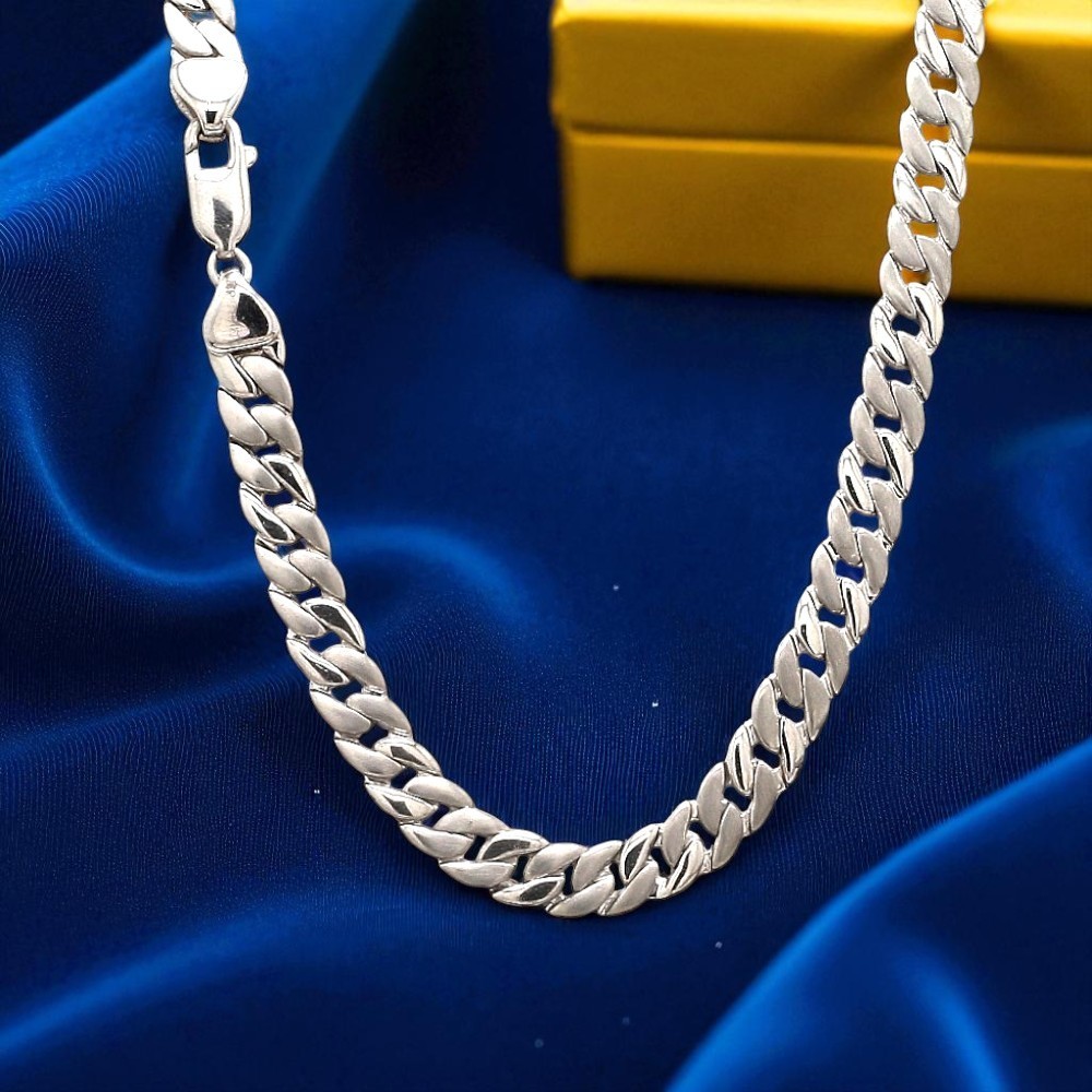 Platinum Necklace Miami Cuban Chain Width 7.9 MM 24 Inches