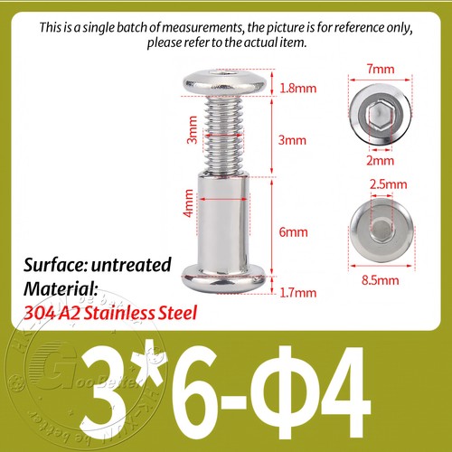 FURNITURE JOINT CONNECTOR BOLT & CAP NUT - ALLEN KEY HEAD - A2 STAINLESS STEEL - Picture 24 of 144