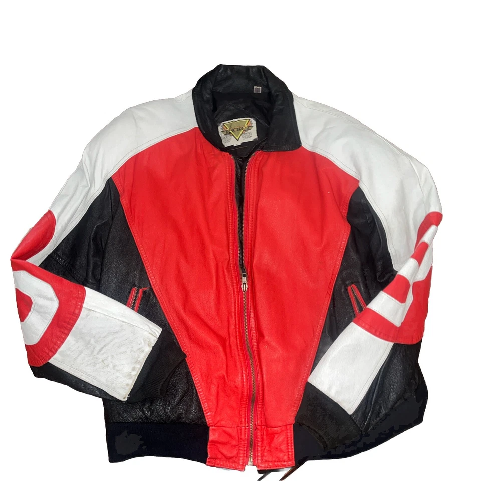 VTG 80s Phase 2 Leather Jacket Large 8 Ball Streetwear Hip Hop Biggie