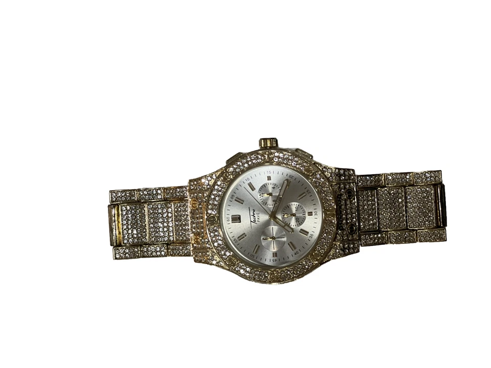 Relojes Techno Pave para hombre Hip Hop helado micro pavé correa de metal WM 8918-103AA Foto 2 de 3