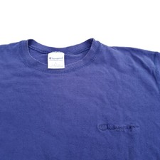 Vintage 90s Champion Script Logo Spellout Made In USA Navy Faded Size Large