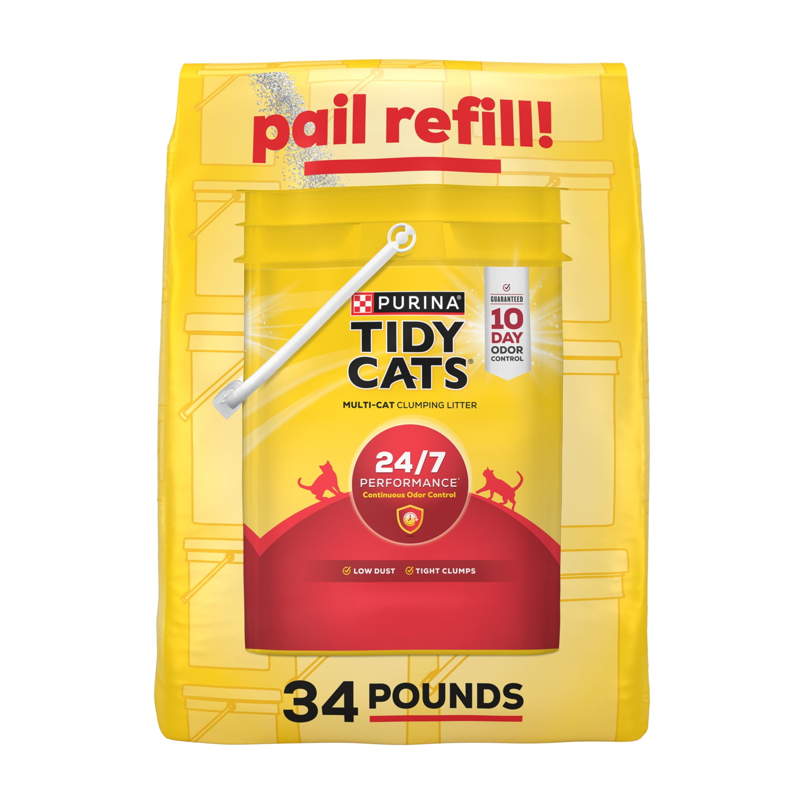 Purina Tidy Cats 24/7 Clumping Cat Litter, Low Dust, Deodorizing, 34 lb. Bag