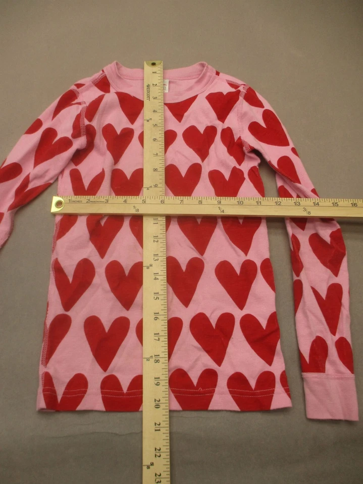 Top pijama tejido 100 % algodón orgánico corazón rosa niñas Hanna Andersson talla 8 494 Foto 2 de 4