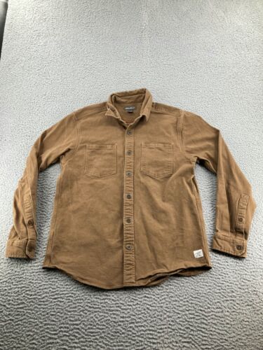 Eddie Bauer Shirt Mens Medium Brown Live Your Adventure Outdoors Logo Pockets - 第 1/19 張圖片