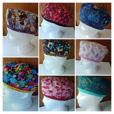 GrandmaJ's Unisex Reversible Scrub Cap/Surgical Hat/Adjustable Closure