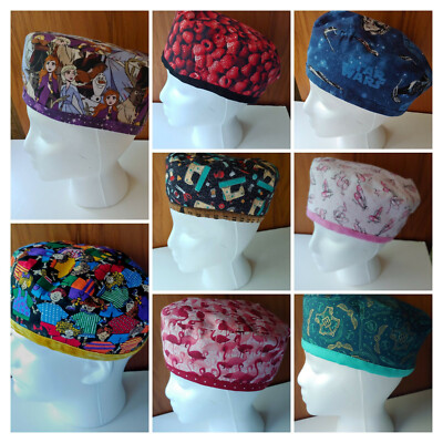 GrandmaJ's Unisex Reversible Scrub Cap/Surgical Hat/Adjustable Closure