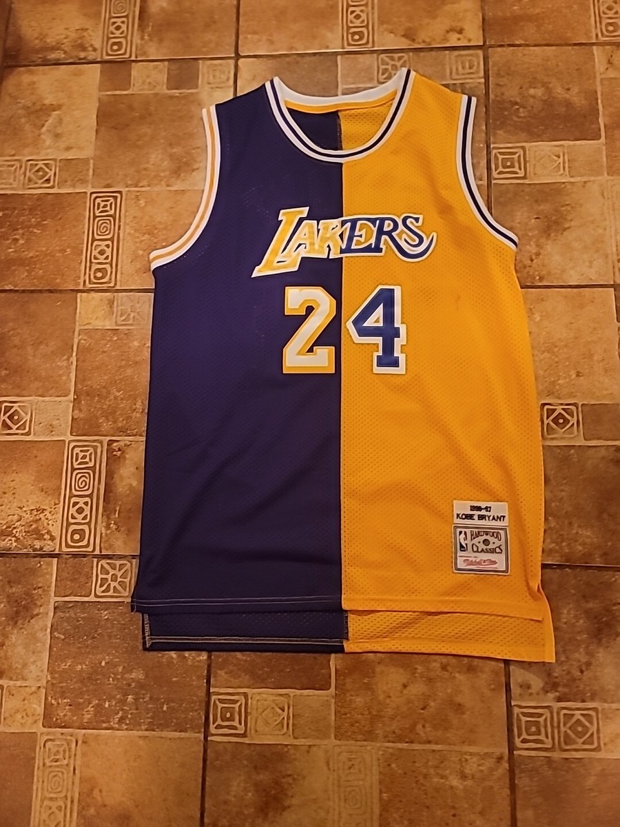 Nba Adult Xl Swingman Hardwood Classics Kobe Bryant Half Gold Half