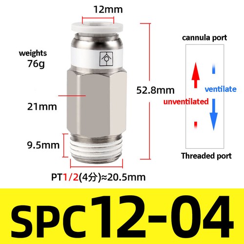 Pneumatic Check Valve Non Return Valves Male Thread Metric Push In Fittings - Picture 15 of 24