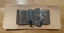 Vintage 1961 Sarah Coventry Silver Tone Mesh Belt Buckle Bracelet New