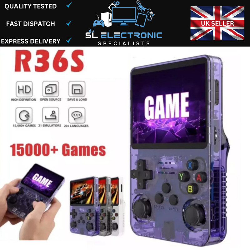 R36S Retro Handheld Console -3.5" IPS, Linux, R36S Pro -15,000+ Games  UK Stock