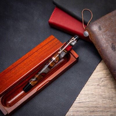 Opus 88 Harmony Fountain Pen in Red Grey Marble with Rose Gold- FINE - NEW