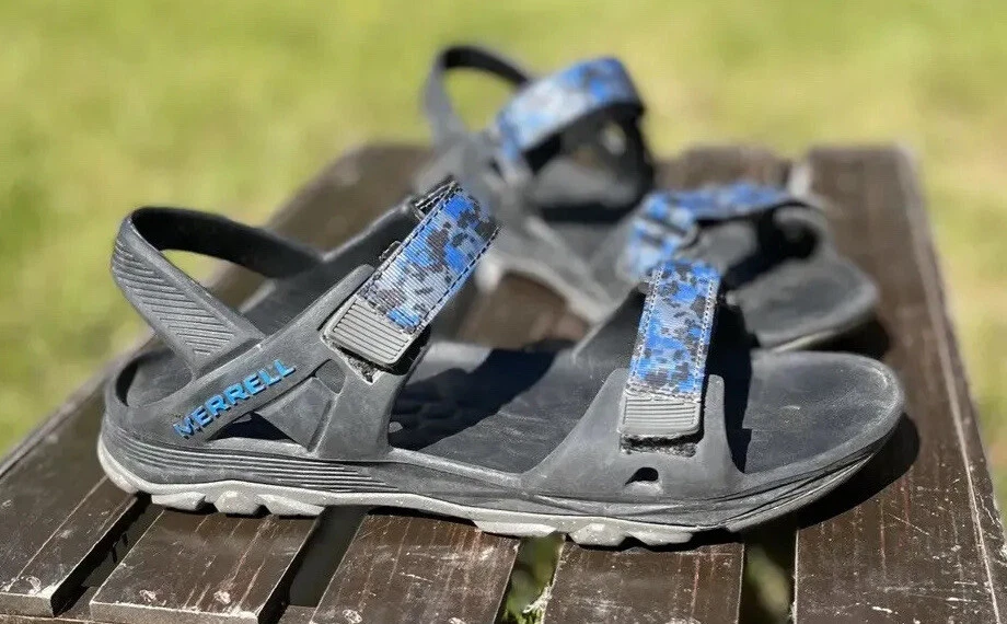 Merrell Hydro Drift Blue Camo Water Hiking Adventure Sandals Shoes