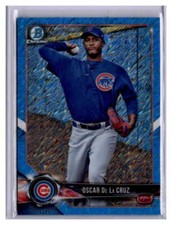 2018 Bowman #BCP59 Oscar De La Cruz Chrome Prospects Blue Shimmer Refractor