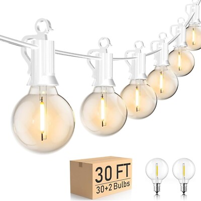 30 FT Outdoor String Lights - Commercial Globe Patio Lights with 30 G40 LED S...