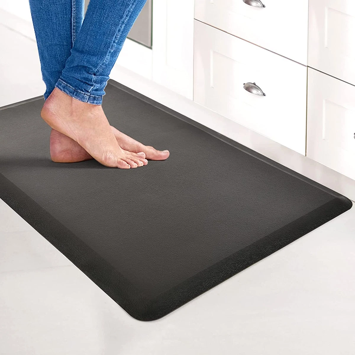 anti Fatigue Mat - 1/2 Inch Cushioned Kitchen Mat - Non Slip Foam