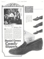 1921 Daniel Green Comfy Slippers Antique Print Ad Husband Home From Work