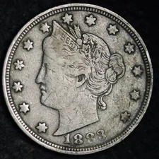 1883 NO CENTS LIBERTY V NICKEL “Best Value On EBay” SOLID FINE! FREE SHIPPING