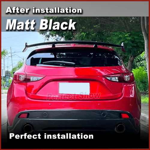 Spoiler cruscotto nero opaco spoiler labbro adatto per Mazda 3 Axela coda spiovente 14-19 - Foto 2 di 10