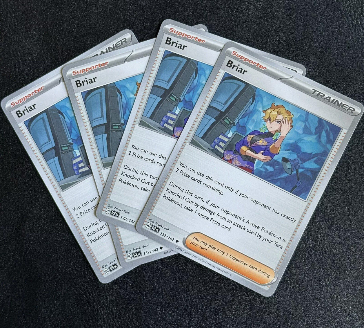 Pokemon -  Briar 132/142 - Stellar Crown Trainer Card Set x4 - Playset