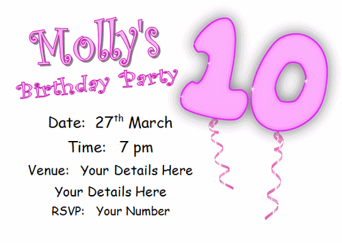 10 Personalised INVITATIONS, girls birthday party invite pink AGE8 cards eight - Picture 11 of 13