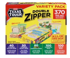 H‑E‑B Texas Tough Double Zipper Storage Bags - Variety Pack 370 ct